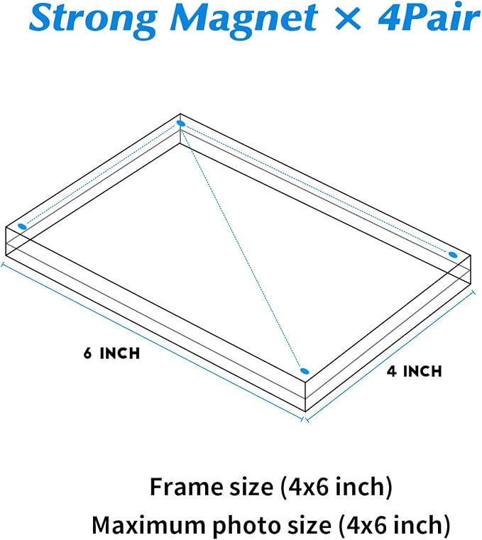 10 Pack Acrylic Picture Frame 4x6,Clear Magnetic Photo Frame, Double Sided Acrylic Block Frames for Tabletop Display Horizontal and Vertical,Family,Wedding,Documents Certificate Frame set | With Base,Double Sided Frameless Floating,Can Horizontal & Ver... - Image 2