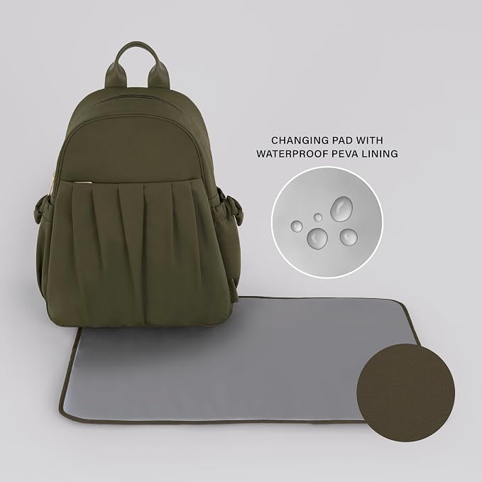 Motherhood Gathered Pocket Backpack Diaper Bag with Stroller Straps - Image 5
