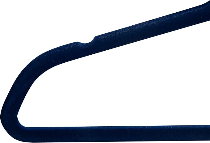 Simplify 100 Pack Kids Velvet Hangers | Slim | Non-Slip Design | Space Saving | Childrens Clothes | Shirts | Pants | Dresses | Baby Nursery | Closet Storage & Organization | Navy - Image 6