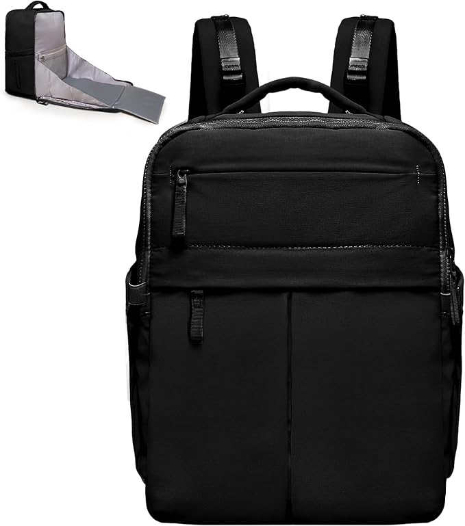 Diaper Bag with Changing Station Large Diaper Backpack Baby Bag | 15 Pocket,Changing Pad,2 Insulated Pockets,Stroller Straps,Lightweight Waterproof Laptop Yoga Backpack,Black by ILCOLPO