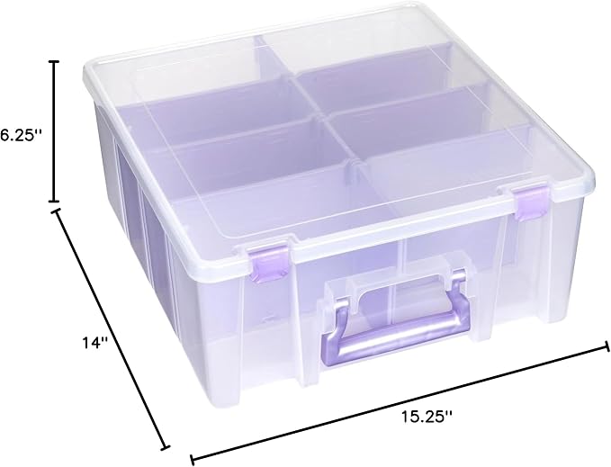 ArtBin 6990JZ Super Satchel Double Deep Compartment Box - Art Storage with 8 Removable Compartments, Smart Closure for Craft Supplies (Purple- Pack of 3) - Image 11