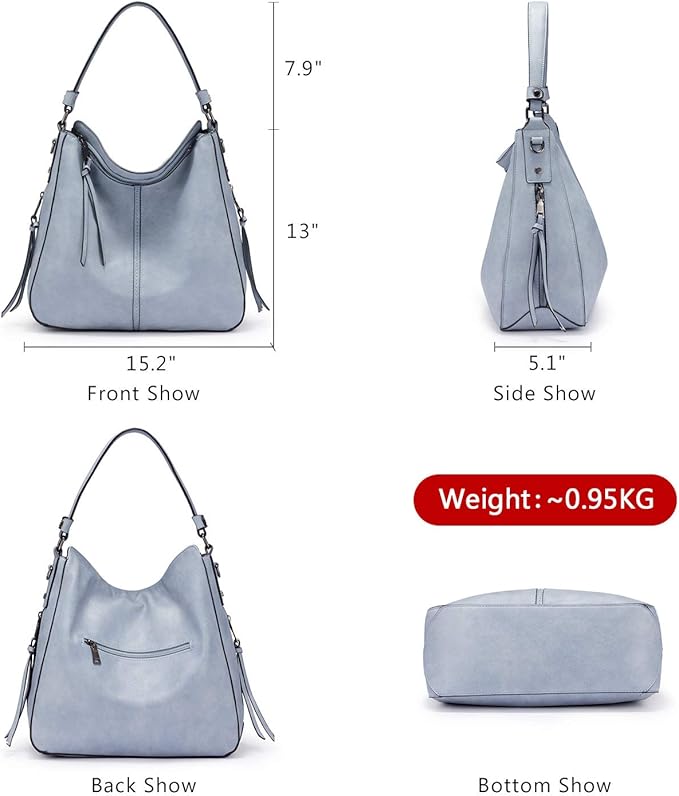 Hobo Crossbody Bag for Women, Designer Shoulder Purse Handbags - Image 3