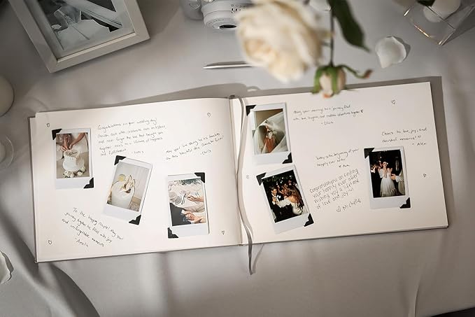 Personalized Wedding Book Set with Guestbook Vow Books (Design 1) - Custom Large 11.5 x 8.5 Guest Signin Book, 5.75 x 4 Vow Books for Marriage Ceremony Reception, Gift for Newly Engaged Couple, Cream - Image 5