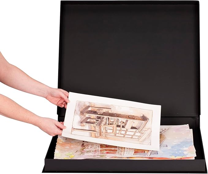 HG Art Concepts Eternity Archival Clamshell Photo Storage Box, Black - 16"x20" - For Storing Artwork, Photos & Documents, Deluxe Acid-Free, Sturdy & Lined With Archive-Quality Paper - Image 6