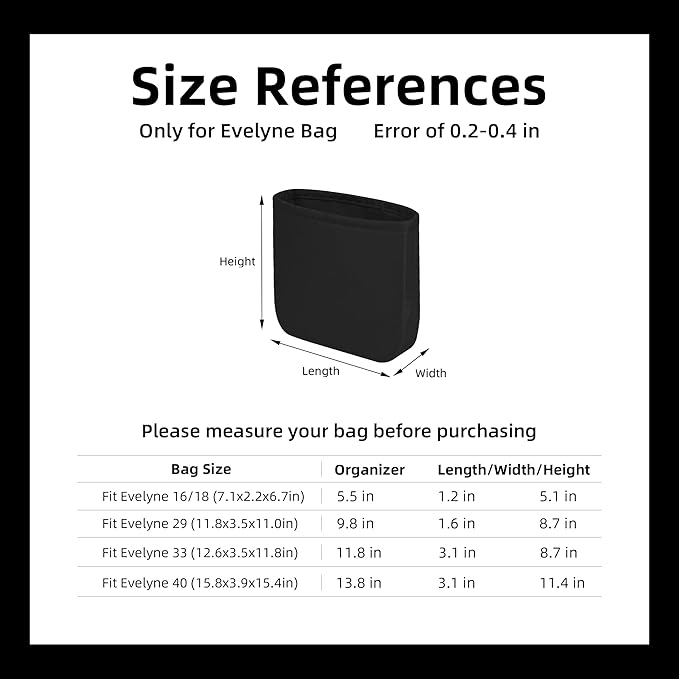DGAZ Silky Purse Organizer Insert Fits Evelyne TPM/PM/GM/TGM Bags, Luxury Handbag & Tote Organizer, Simplicity bag organizer（Black,GM） | Soft and Lightweight,Perfect Fit,Multi-pocket Storage,Bag Protector,Luxury Bag Care,Handmade,for Smooth Bag Organizer - Image 6