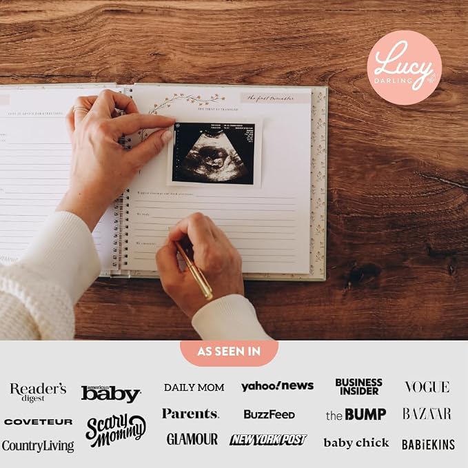 Lucy Darling Pregnancy Journal & Memory Book Moss Green, Mom & Baby Diary, Pregnancy Must Haves for Expecting First Time & Experienced Moms, Maternity Milestone Gifts, Premium Baby Book Keepsake - Image 5