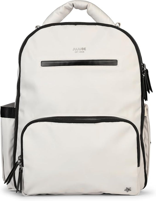 JuJuBe x Witney Carson - New Classic Diaper Bag Backpack with Portable Changing Pad, Stroller Straps, Large Travel Backpack, Carrying Baby Bottles, Wipes, Diapers, Cloud, Mothers Day Gift by JuJuBe