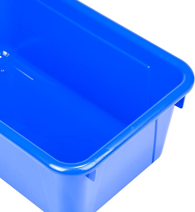 Storex Small Cubby Bins – Plastic Storage Containers for Classroom, 12.2 x 7.8 x 5.1 inches, Class Blue, 5-Pack (62416A05C) - Image 5