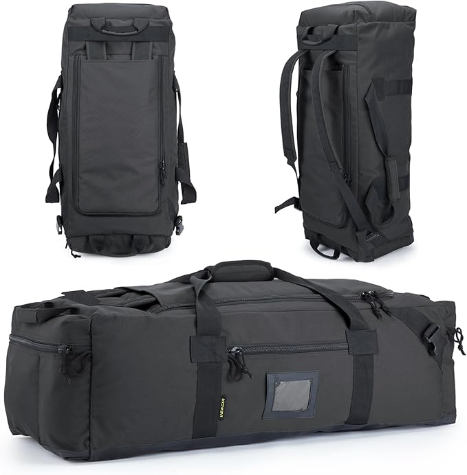 86l Large Duffel Bag For Travel, Gym & Sports - Water Repellent Polyester, Hidden Straps, Shoe Compartment - Perfect Luggage Duffle Bag Or Backpack For Men & Women by Focusedonquality