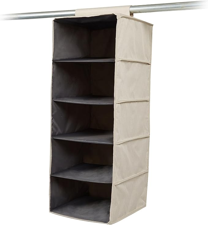 Covermates Hanging Closet Organizer, 13.5"W x 13.5"D x 34"H, Beige Heather | durable polyester construction, label window, 3-year warranty by Covermates