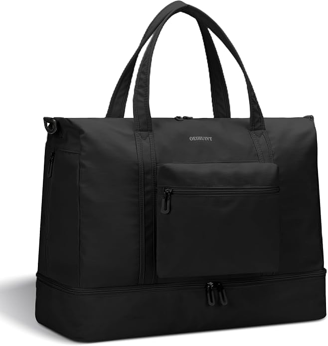 Women's Weekender bag Travel Duffel Bag with Shoe Compartment 21-inch Airline-Approved Carry-On, 2-Piece Overnight Bag Set Personal Item Luggage by GAYUAPEIABAG