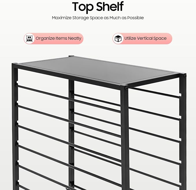 Ribbon Holder Organizer Rack, Double-Sided 16-Layer Ribbon Shelf with Wheel | Ribbon Display Rack, Multifunctional Metal Flower Wrapping Paper Storage Stand for Craft Room Flower Shop, Black - Image 7