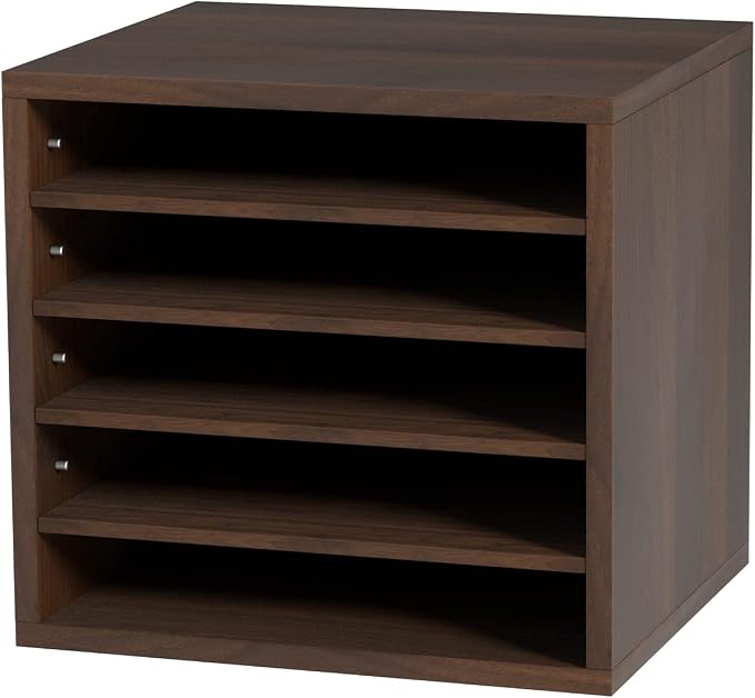 VEVOR Literature Organizers, 5 Compartments Office Mailbox with Adjustable Shelves, Wood Literature sorter 13.9x12x13 inches for Office, Home, Classroom, Mailrooms Organization, EPA Certified, Brown - Image 9