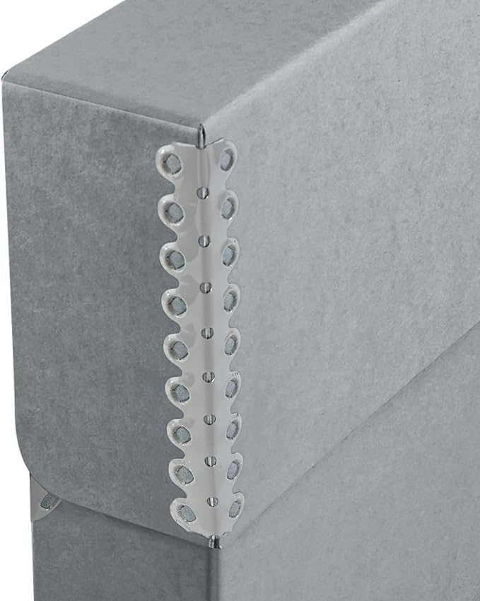 Lineco Archival Document Storage Box, Gray, 15.5" x 10.5" x 2.5" | Legal-Sized, Metal Edge, Acid-Free Boxboard Case, Organize Files, Prints, Photos, Pack of 2 - Image 4