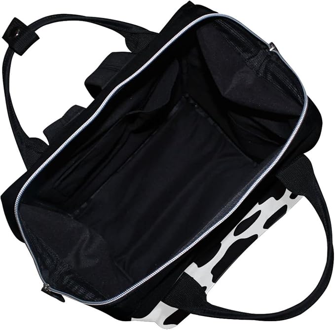 Large Capacity Baby Diaper Bag Cow Print Durable Multi Function Travel Backpack - Image 3