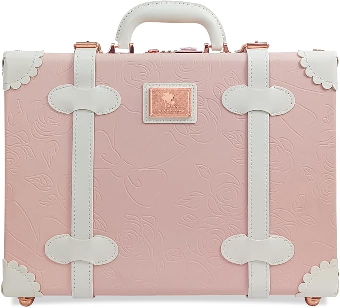 Unitravel Baby Keepsake Case, 16" Handmade Memory Storage Box, Newborn Keepsake Box, Vintage Suitcase for Baby Shower, Baptism, Naming Ceremony or Birthday (Pink) by Unitravel
