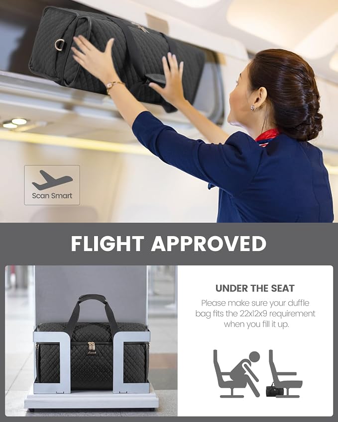 LOVEVOOK Travel Duffle Bag - Weekender & Overnight Bag with Toiletry & Wet Pocket, Carry-On Size, 3pc Set - Image 7