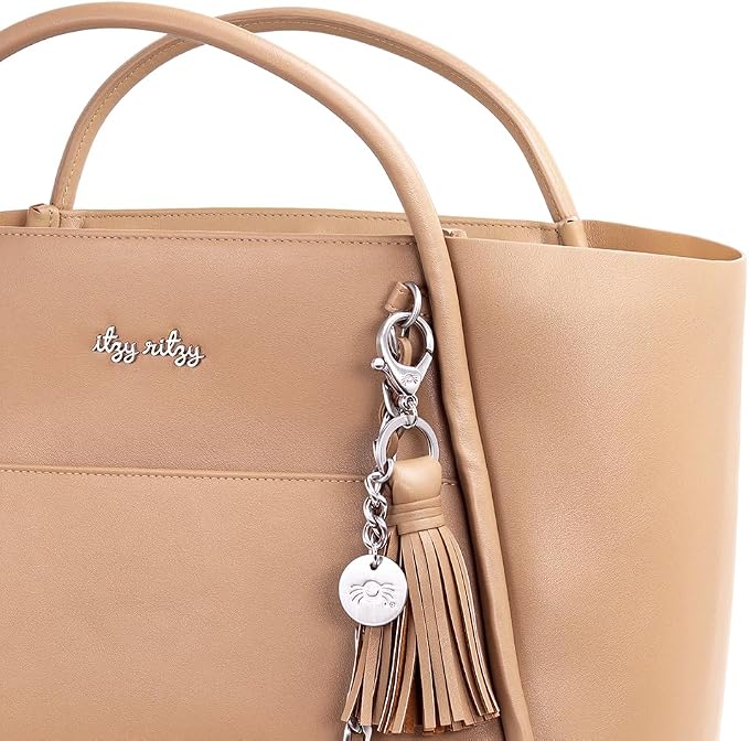 Itzy Ritzy Boss Tote Diaper Bag, Vegan Leather with Changing Pad | Includes Stroller Straps, 4 Pockets, Removable Tassel & Spacious Interior for Stylish Organization of Baby Essentials & More - Image 4