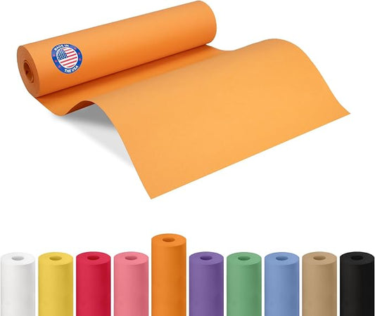 12" x 1200" (100 ft) Orange Kraft Paper Roll - USA-Made Quality Orange Craft Paper for Gift Wrapping, Kids' Arts & Crafts, School Projects - Natural Material 50lb Thickness by IDL Packaging by IDLPackaging