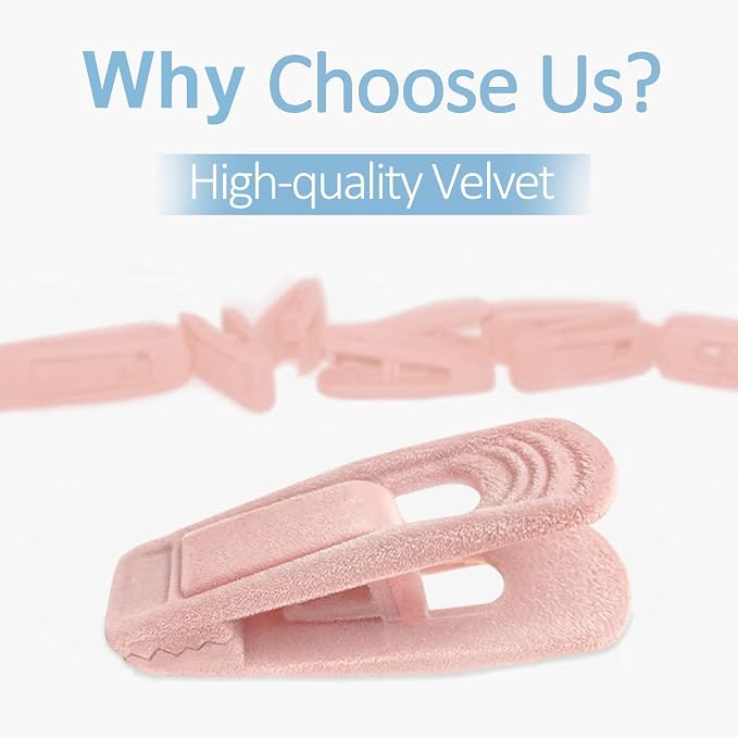 TOFIIGREM Light Pink Velvet Hangers (80-Pack), Non-Slip Strong Hanger Clips for Velvet Skirts & Pants - Image 2