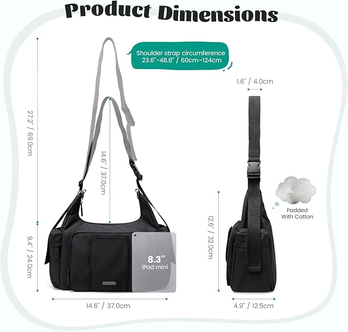 14L Puffer Diaper Bag Tote, Large Capacity Travel Diaper bags, Crossbody Hospital Bag for mom - Image 3