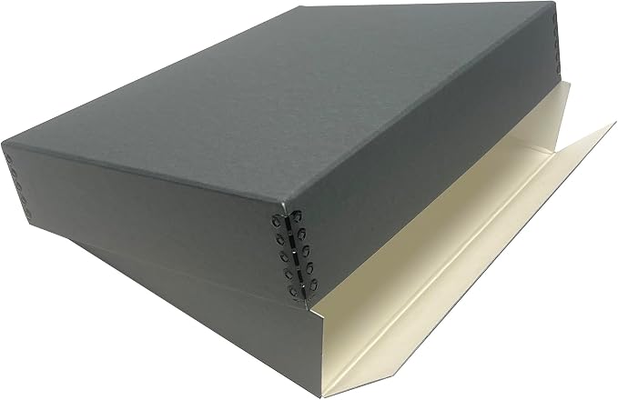 Lineco Museum Archival Storage Box, Drop Front, 11.75x15.25x3 in, Gray | Acid-Free with Metal Edge, Preserves Picture Longevity, Organize Photos, Newspapers, Prints, Documents, Crafts, DIY by Lineco