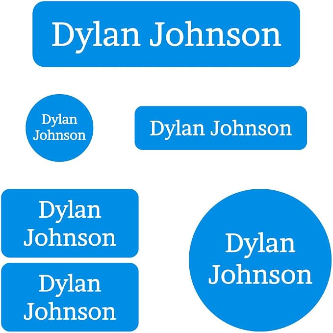 Name Bubbles - Custom Daycare Name Labels (99 Labels - 5 Sizes) Personalized Waterproof Name Stickers for Clothing Tags, Toys, Books, Water Bottles, Lunch Boxes, School, and Shoes (One Color) by NameBubbles