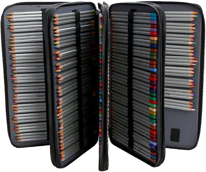 300 Slots Colored Pencil Case Organizer, 4 Layer Bag | Twill Oxford fabric,103 elastic loops,detachable handle,for travel,home storage,drawing tools,creative gifts - Image 2
