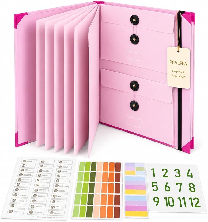 In Case I Die Binder Organizer with Labels End of Life Planner Estate Planning Folder for Important Documents Family Records Emergency Home Management Folio Pockets Travel(Pink) by Unknown