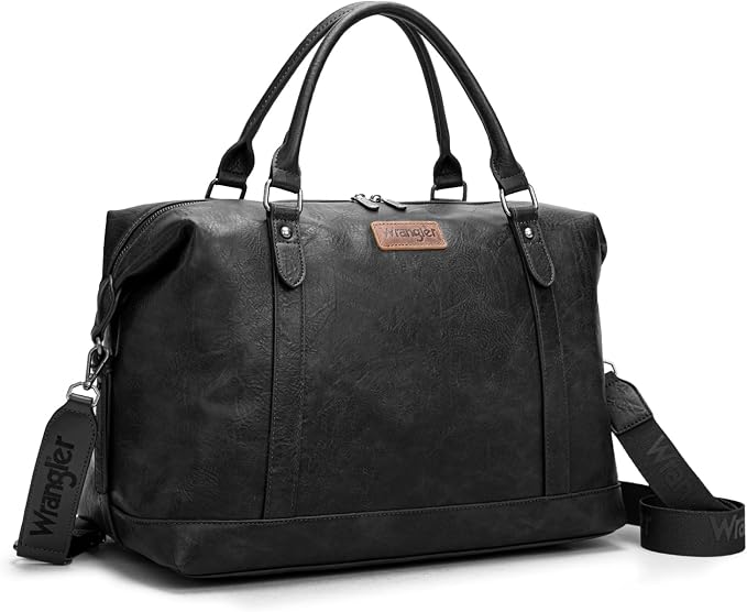 Wrangler Duffel Bag Large Travel Weekender Bag for Women Waterproof Carry on Overnight Bag for Gym,Trips,Weekends,Black by THEOFFICIALMONTANAWEST