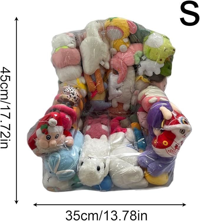 Storage Bean Bag Waterproof Clear Toy Storage Bag with Zipper | Organizer for Floor Bed Dorm Kids Corner Sofa Bedroom Couch Room - Image 5