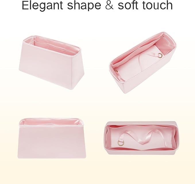 Fits for Brikin Bag Insert Organizer For Hermes(25 R,Pink) | Premium Silk Material,Smooth Touch,Lightweight,zipper,protect from scratches & stains,multiple pockets,keychain,waterproof - Image 9