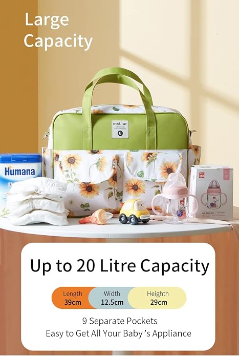 Kamay's Mummy Shoulder Bag Diaper Bag Chic Nappy Changing Bag Tote/Messenger Style Large with Changing Mat, Adjustable Straps - Image 7