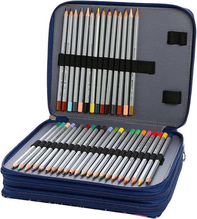 120 Slots Colored Pencil Case Organizer, 3 Layer Bag | Twill Oxford fabric,127 elastic loops,detachable handle,for travel, home storage,drawing tools,creative gifts - Image 3
