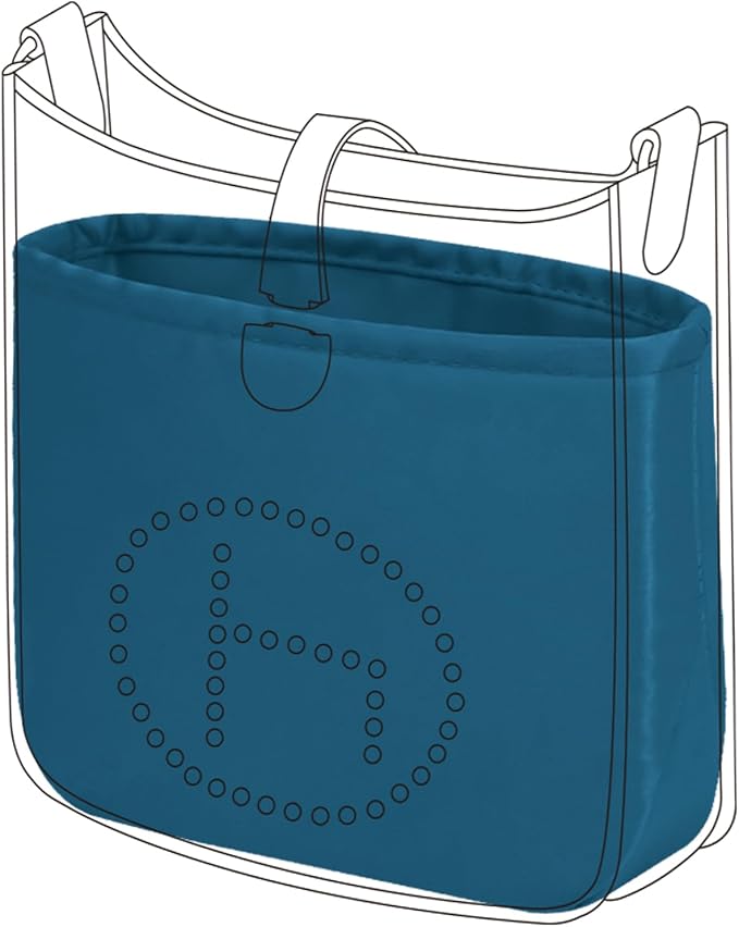 DGAZ Silk Purse Organizer Insert for Evelyne Bag(Blue Jean,PM) | Soft and Lightweight,Perfect Fit,Multi-pocket Storage,Bag Protector,Luxury Bag Care,Handmade,for Smooth Bag Organizer by DGAZ