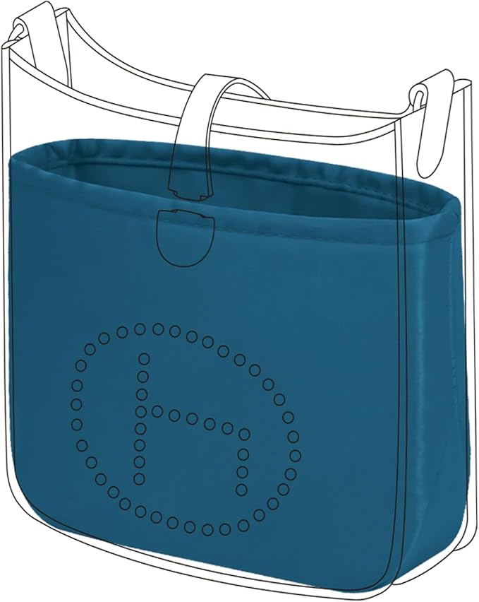 DGAZ Silk Purse Organizer Insert for Evelyne Bag(Blue Jean,TGM) | Soft and Lightweight,Perfect Fit,Multi-pocket Storage,Bag Protector,Luxury Bag Care,Handmade,for Smooth Bag Organizer by DGAZ