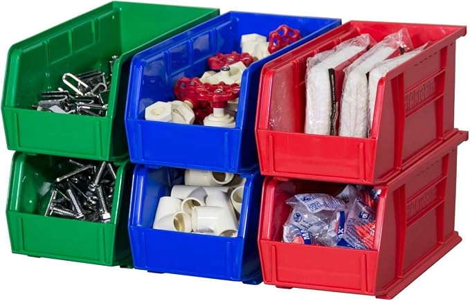 Akro-Mils 30230 AkroBins Plastic Storage Bins, 11"x5"x5", Red, 12-Pack | Space-Saving Stackable Bins for Garage, Pantry, Craft Organization - Image 9