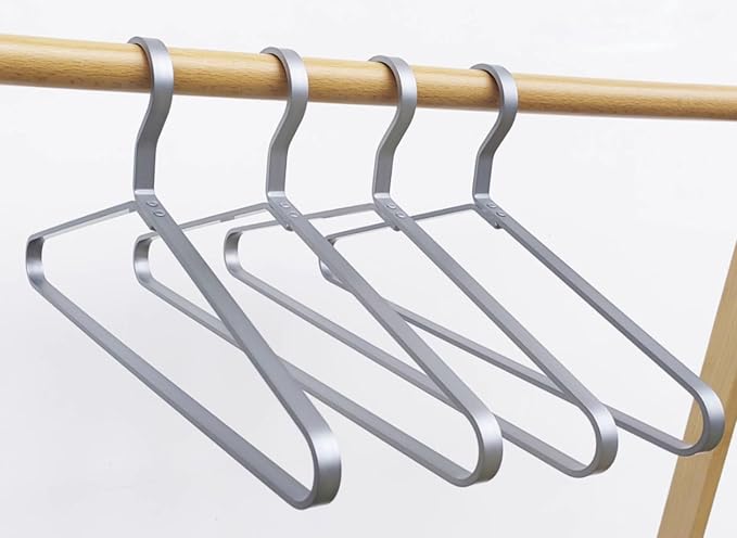Premium Matte Silvery Aluminum Coat Hangers 90 Piece Set, 16.5” Extra Smooth & Durable Metal Shirt Dress Hanger,Aluminum Alloy Hanger,Clothing Support,Clothing Hang - Image 7
