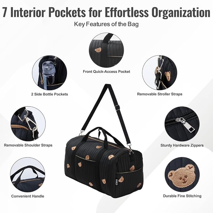 Women’s Travel Duffel Bag – Large Weekender & Overnight Travel Bag with Wet Pocket, Carry-On Friendly, Ideal as Hospital or Maternity Bag for Labor and Delivery - Image 2