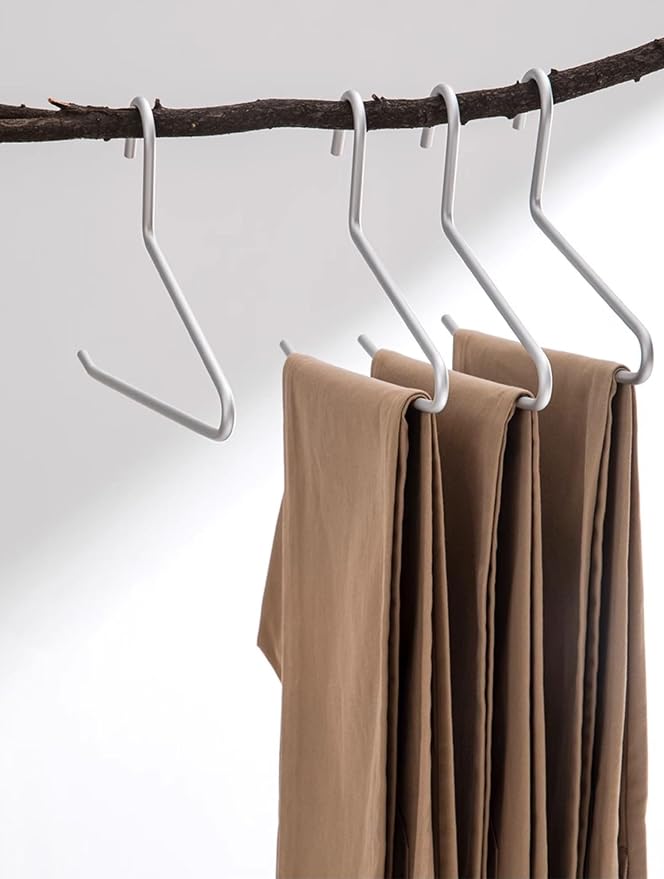 Premium Matte Silvery Aluminum Pants Hanger 10 Pack, 13.7” Extra Smooth & Durable Metal Shirt Dress Hanger,Aluminum Alloy Hanger,Clothing Support,Clothing Hang - Image 7
