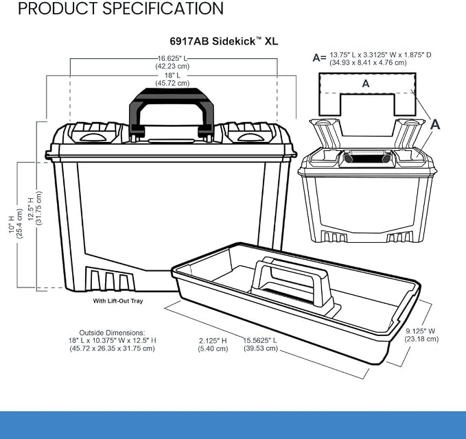 ArtBin 6917AB Sidekick XL Carrying Case, Portable Art & Craft Organizer with Handle, [1] Plastic Storage Case, Black - Image 5