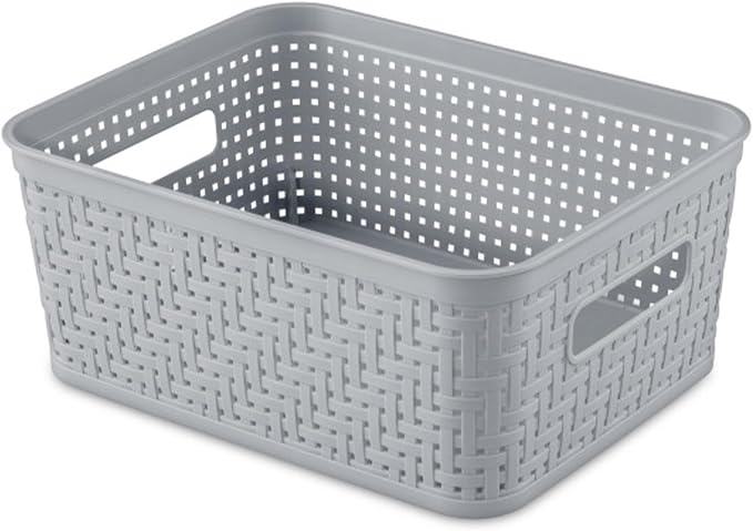 Sterilite 32 Pack Plastic Storage Bin Organization Containers, Small Baskets, Cement - Image 8