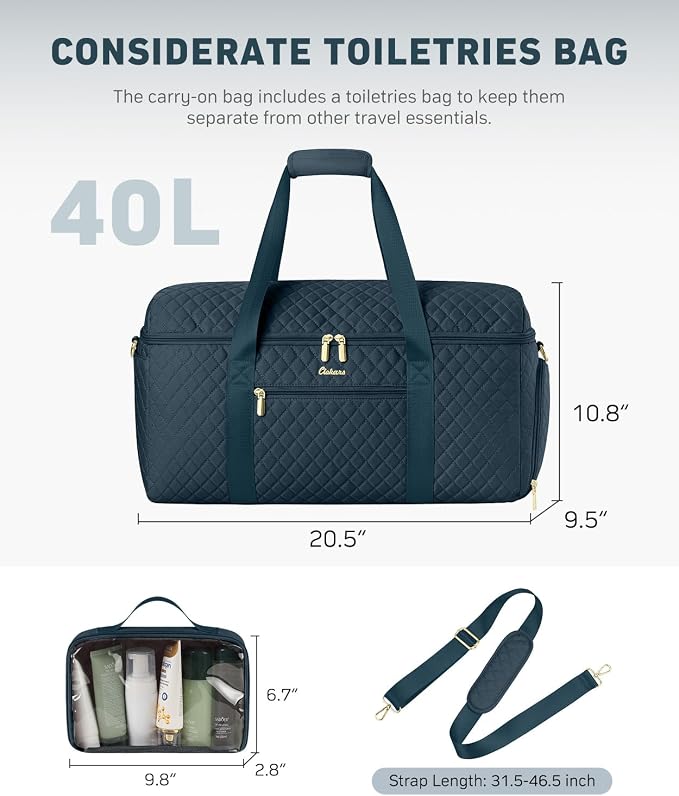 Travel Bags for Women Wide Open Large weekender Duffle Bag with Shoe Compartment Overnight Hospital Bag For Women Labor Delivery Carry on Bag Personal Item Travel Bag with Wet Pocket Peacock Blue - Image 4