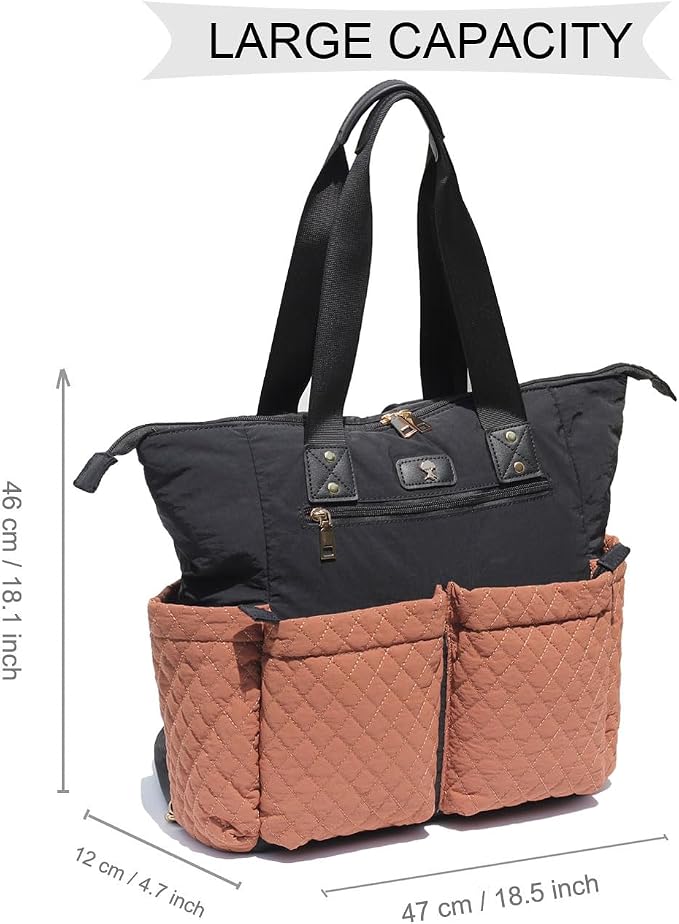 Diaper Tote Bag Totepack Backpack 2 in 1 for Women Multifunctional Large Capacity with Insulated Pockets Travel | Multifunctional - Image 2