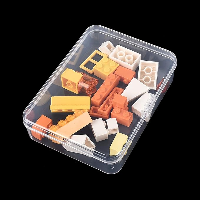 Rectangular Clear Plastic Storage Containers, 12 Pack | 4.5 x 3.3 x 1.1 inch, Hinged Lid, For Beads and Small Craft Items - Image 7