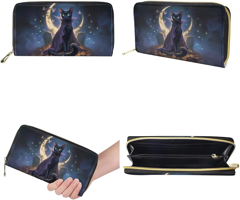GIFTPUZZ Women Top Handle Bags Handbags with Zipper Leather Wallet Cash Card Phone Holder and Makeup Bag Set 3pcs - Image 7