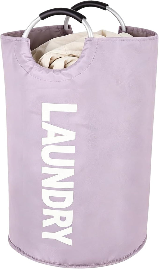 115L Collapsible Laundry Bag with Handle,Large Dirty Clothes Hamper Foldable Laundry Hamper,Purple Collapsible Laundry Basket Dorm Waterproof Hamper Tall Washing Bin,Storage Container for Snacks Dolls by Pansyling