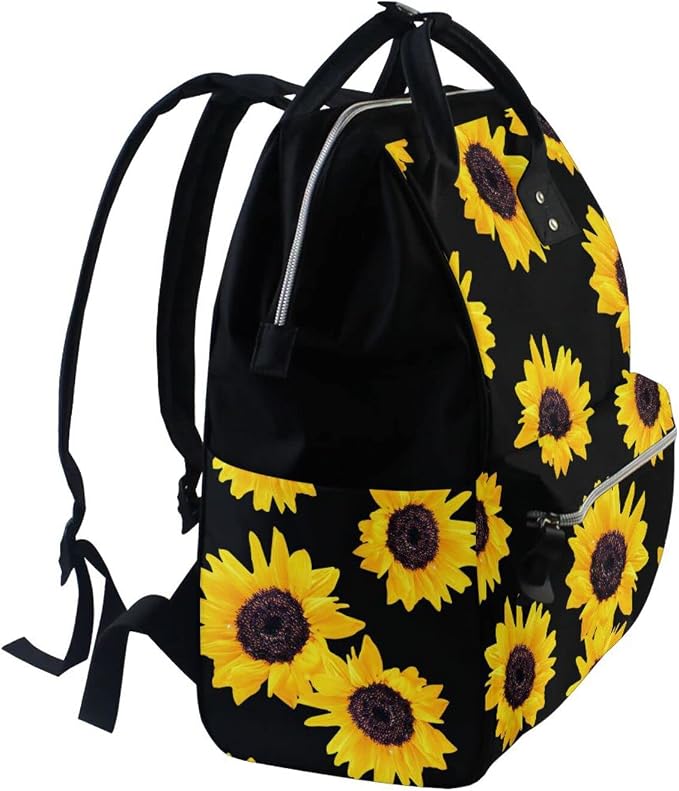 Large Capacity Baby Diaper Bag Sunflower Durable Multi Function Travel Backpack - Image 4