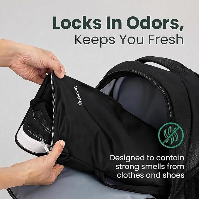 HevraCom Waterproof Laundry Bag Travel for Wet Clothes - Odor-Proof Waterproof Bag for Wet Swimsuit, Travel Laundry Bags for Dirty Clothes, Swimsuits & Workout Gear with Rust-Resistant Zipper & Hooks - Image 8