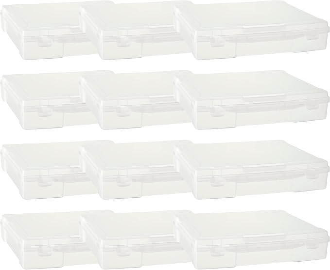 Generic 12” x 12” Plastic Scrapbook Storage Case by Simply Tidy - Portable Case for Documents, Papers, Sewing, Crafts - Clear, Bulk 12 Pack by SimplyTidy